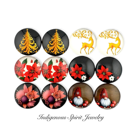 18mm "Christmas Collection" Glass Cabochons