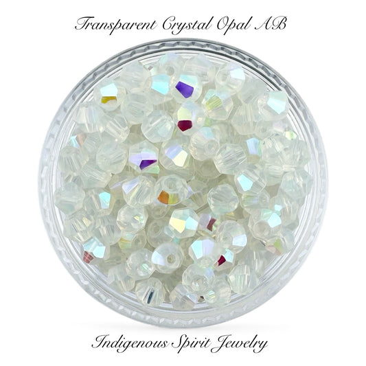 Transparent Crystal Opal AB Fancy Glass Bicone Beads - Value Beads