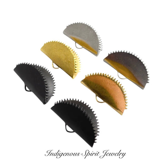 Stainless Steel Ribbon Crimps (half-round)