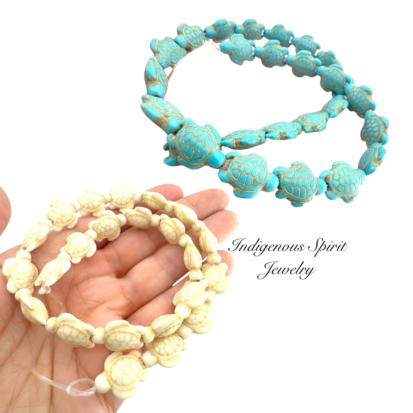 Synthetic Turquoise Turtle Beads (15mm x 12mm)