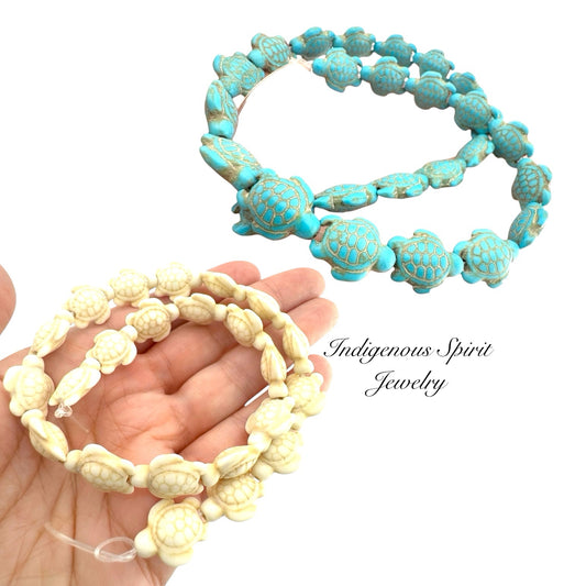 Synthetic Turquoise Turtle Beads (15mm x 12mm)