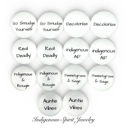 18mm Indigenous Sayings Glass Cabochons