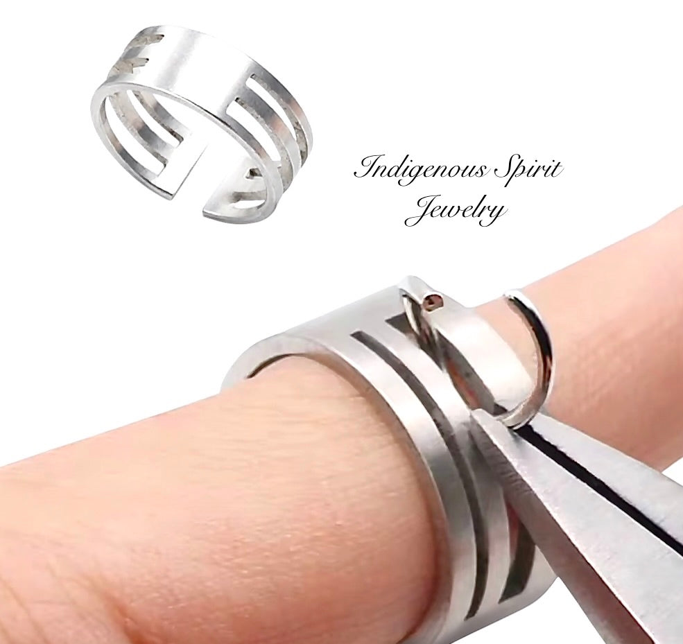 Stainless Steel Adjustable Jump Ring Finger Ring