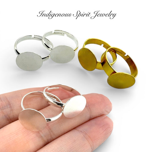 Stainless Steep Adjustable Ring Blanks (5 piece bag)