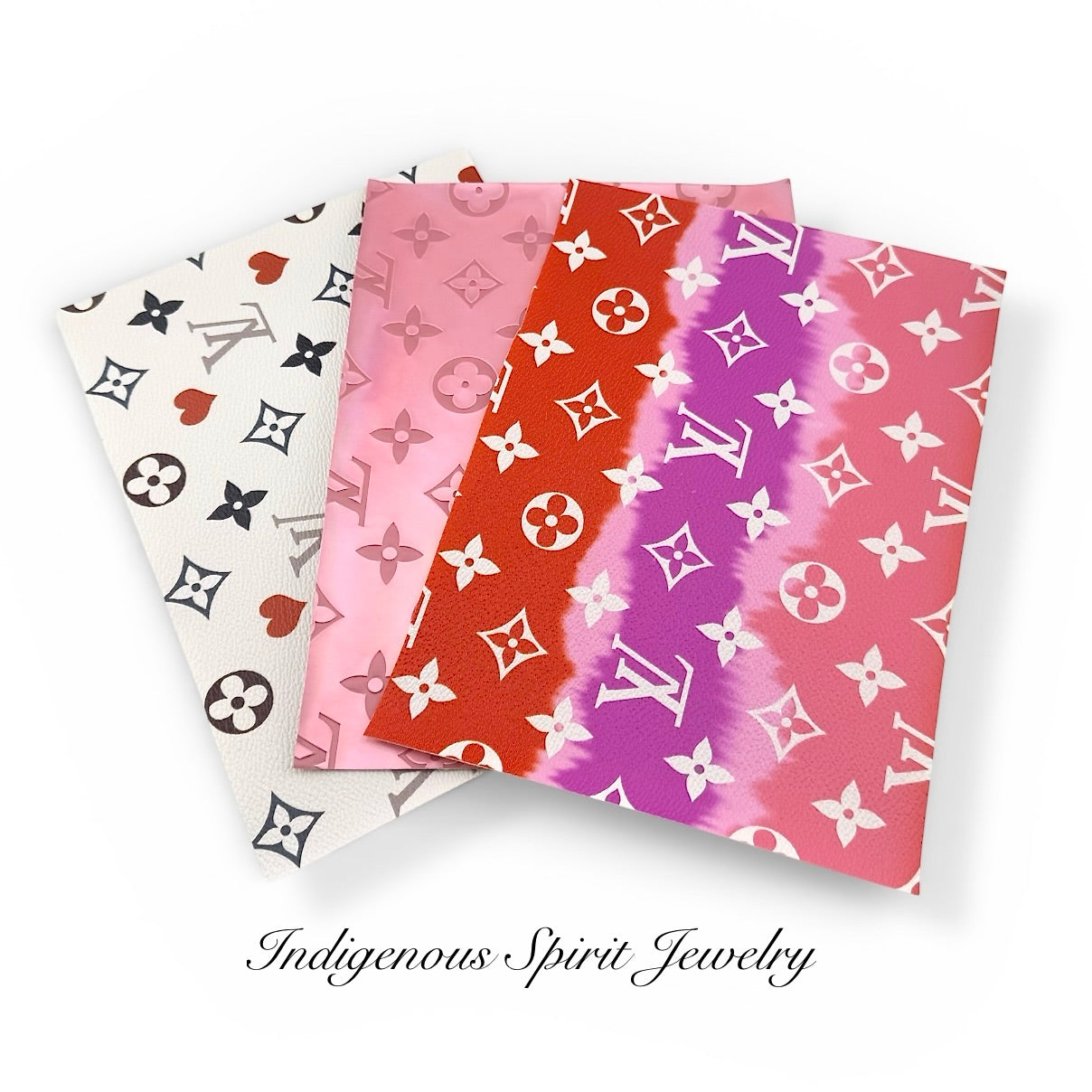 Style 3 - Pink & Love Inspired Fancy Letter Faux Leather Backing