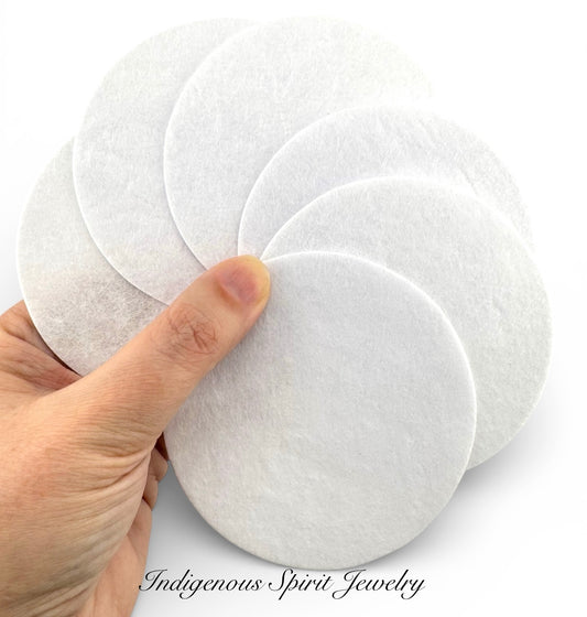 Lacy's Stiff Felt Round Beading Felt - White 3.5"