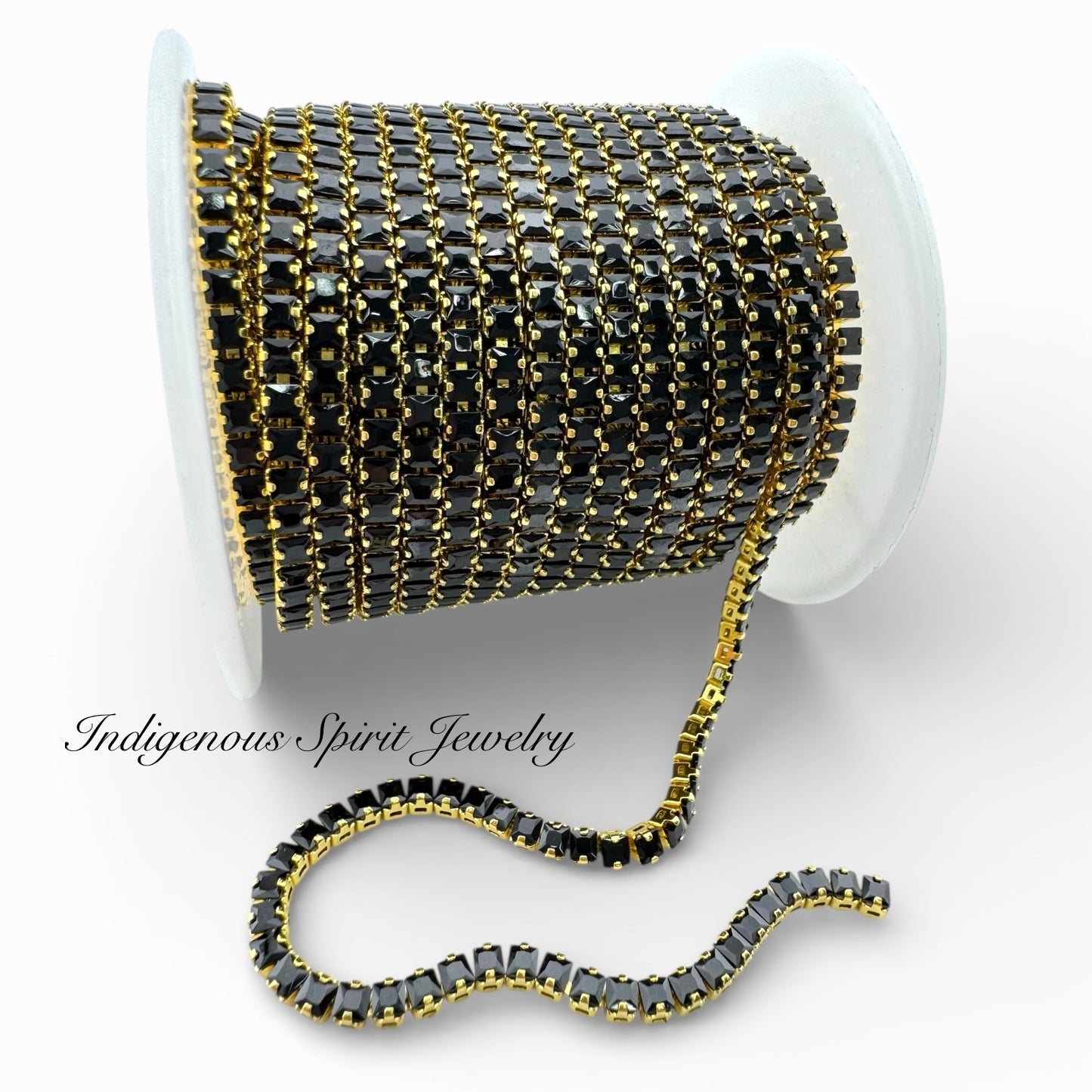 2.5 Square Black/18k Yellow Gold Plated Cubic Zirconia Banding