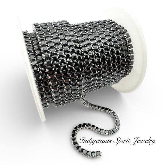 2.5 Square Black/18k White Gold Plated Cubic Zirconia Banding