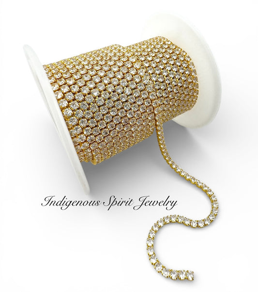 2.5 Circle Crystal 18k Yellow Gold Plated Cubic Zirconia Banding