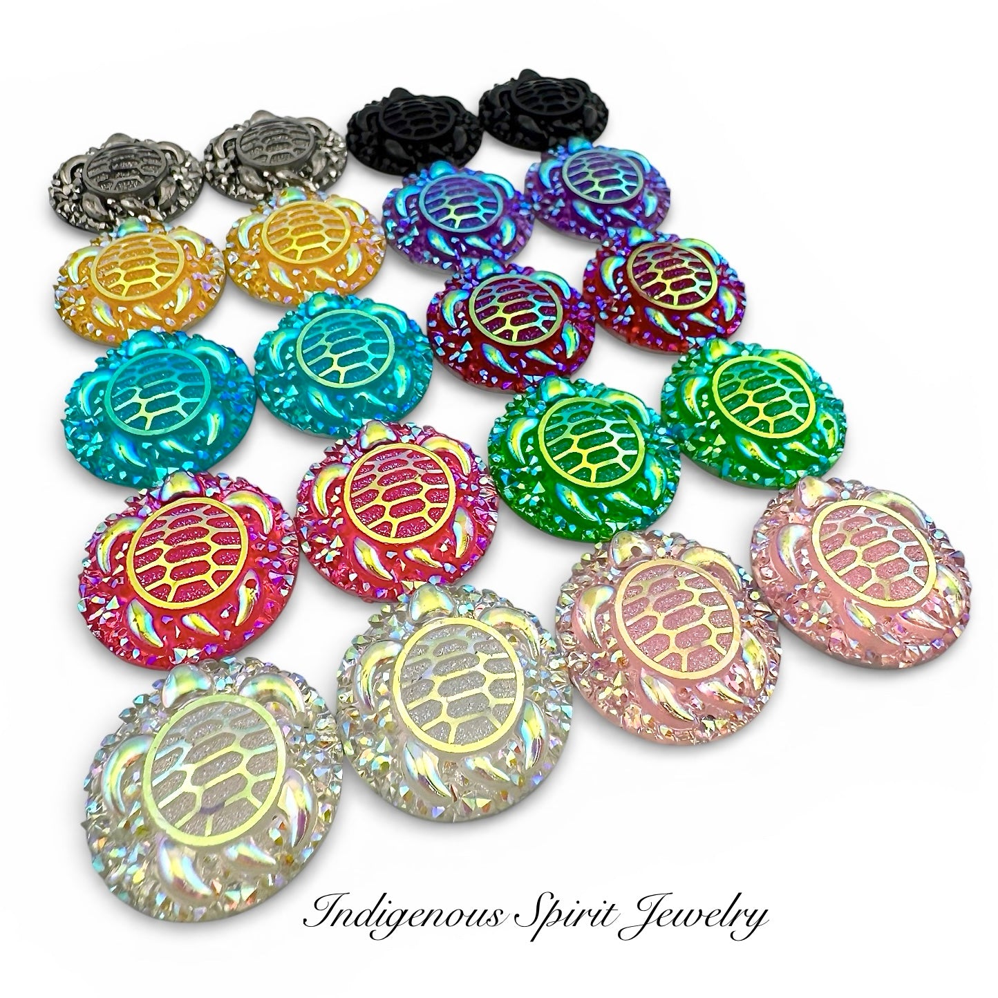 25mm Circle Turtle Resin Cabochons - Sew-on