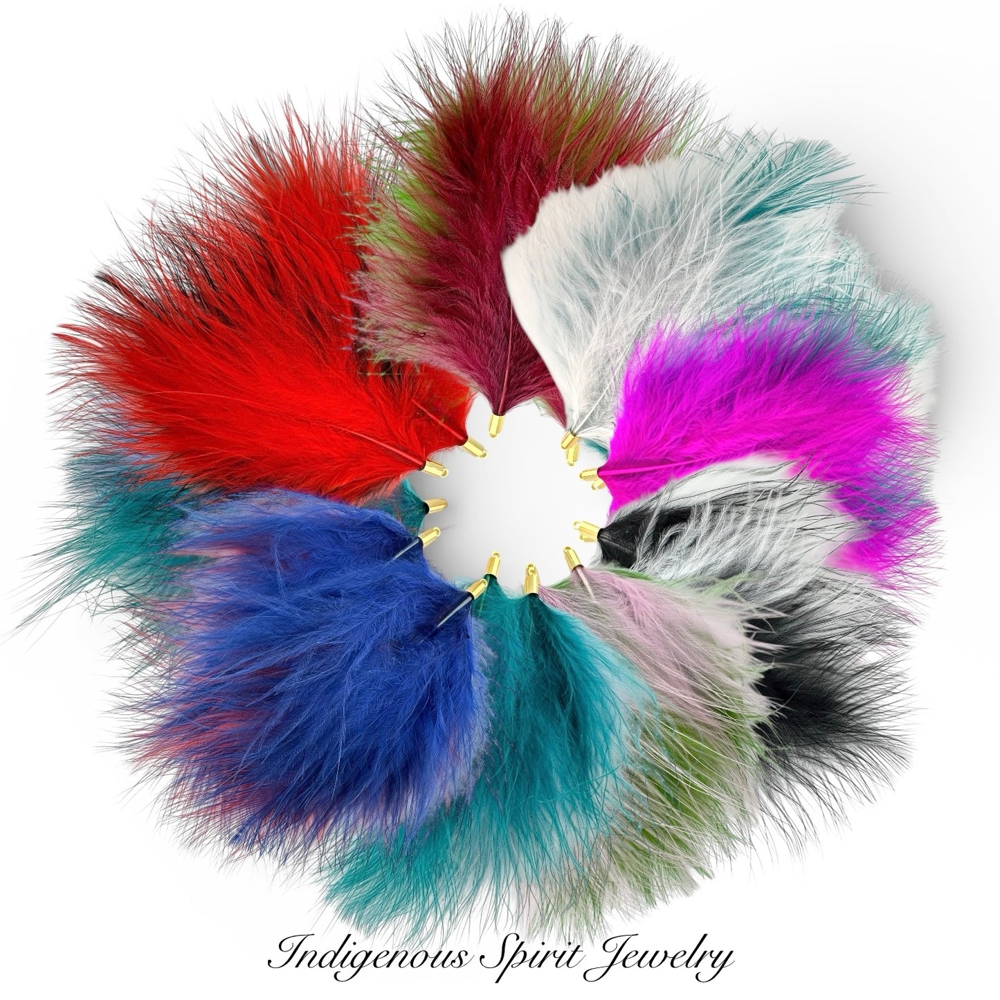 2-Colour Gold Base Ostrich Feather Connectors
