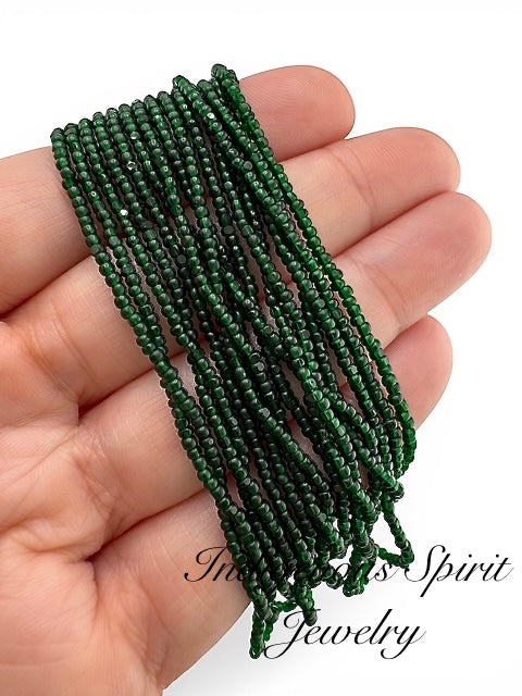 Matte Deep Green - Sheen 2 Cut Charlotte Cut Beads