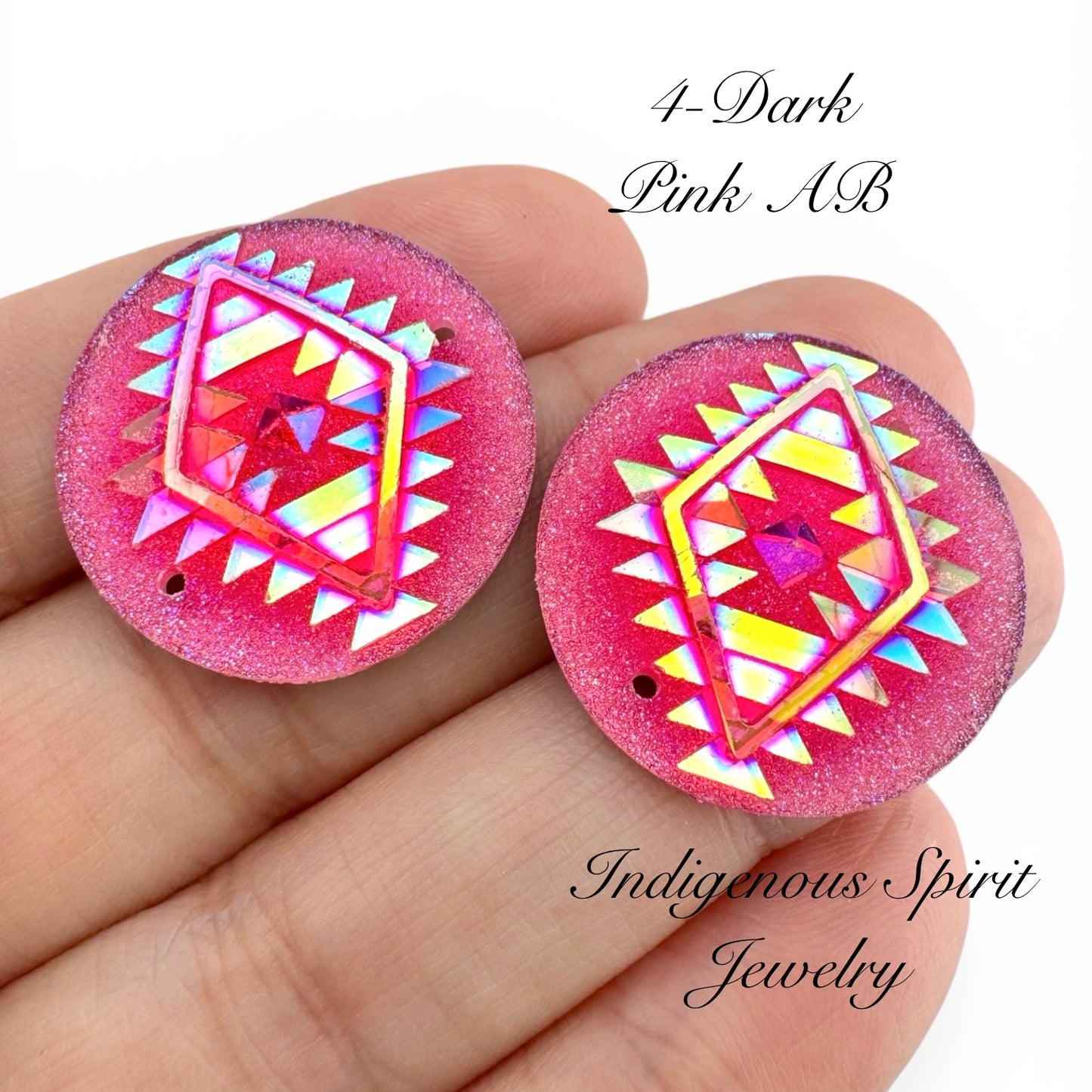 25mm Circle Geometric Triangle Blanket Resin Cabochons - Sew-on