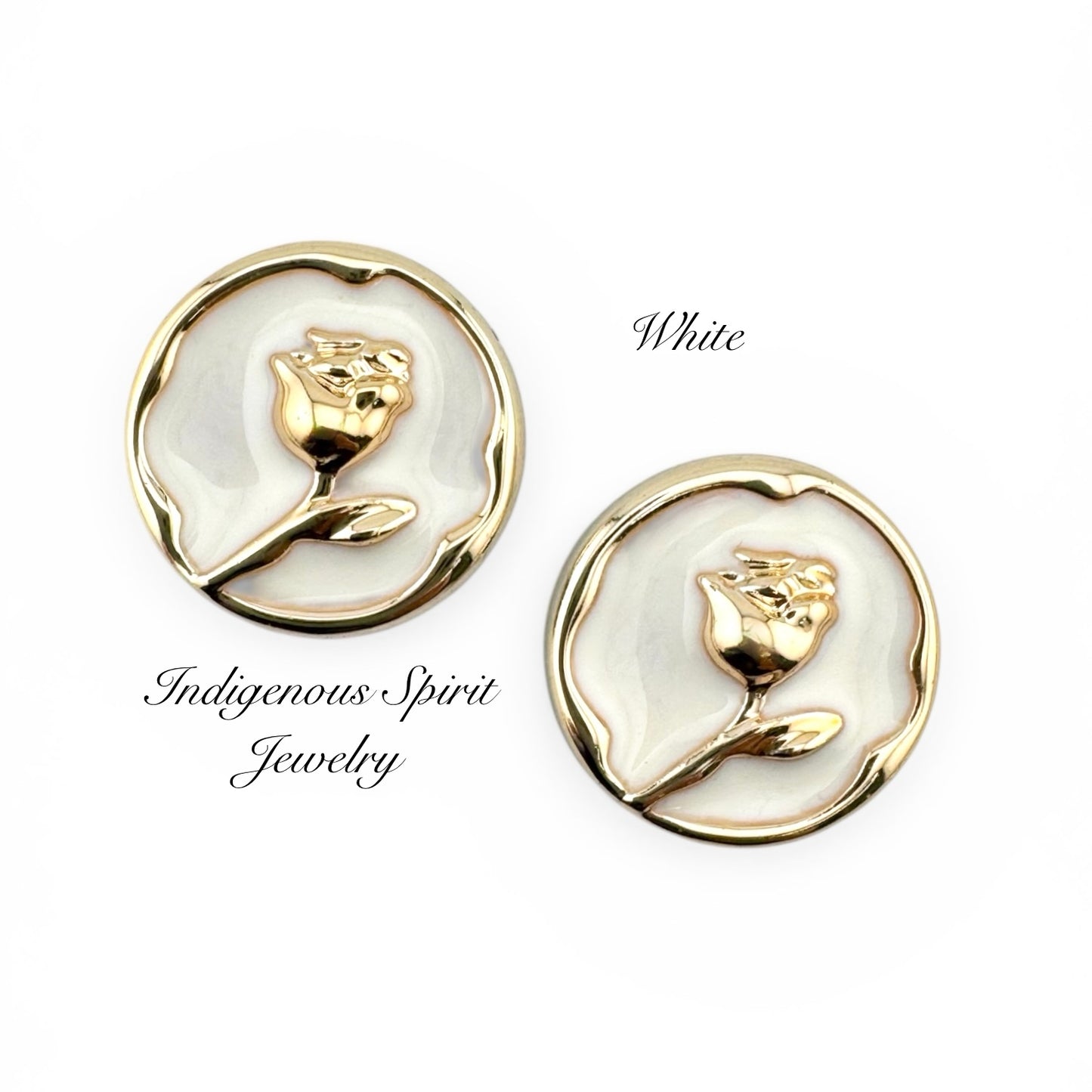 18mm Circle Gold Rose Coloured Cabochons