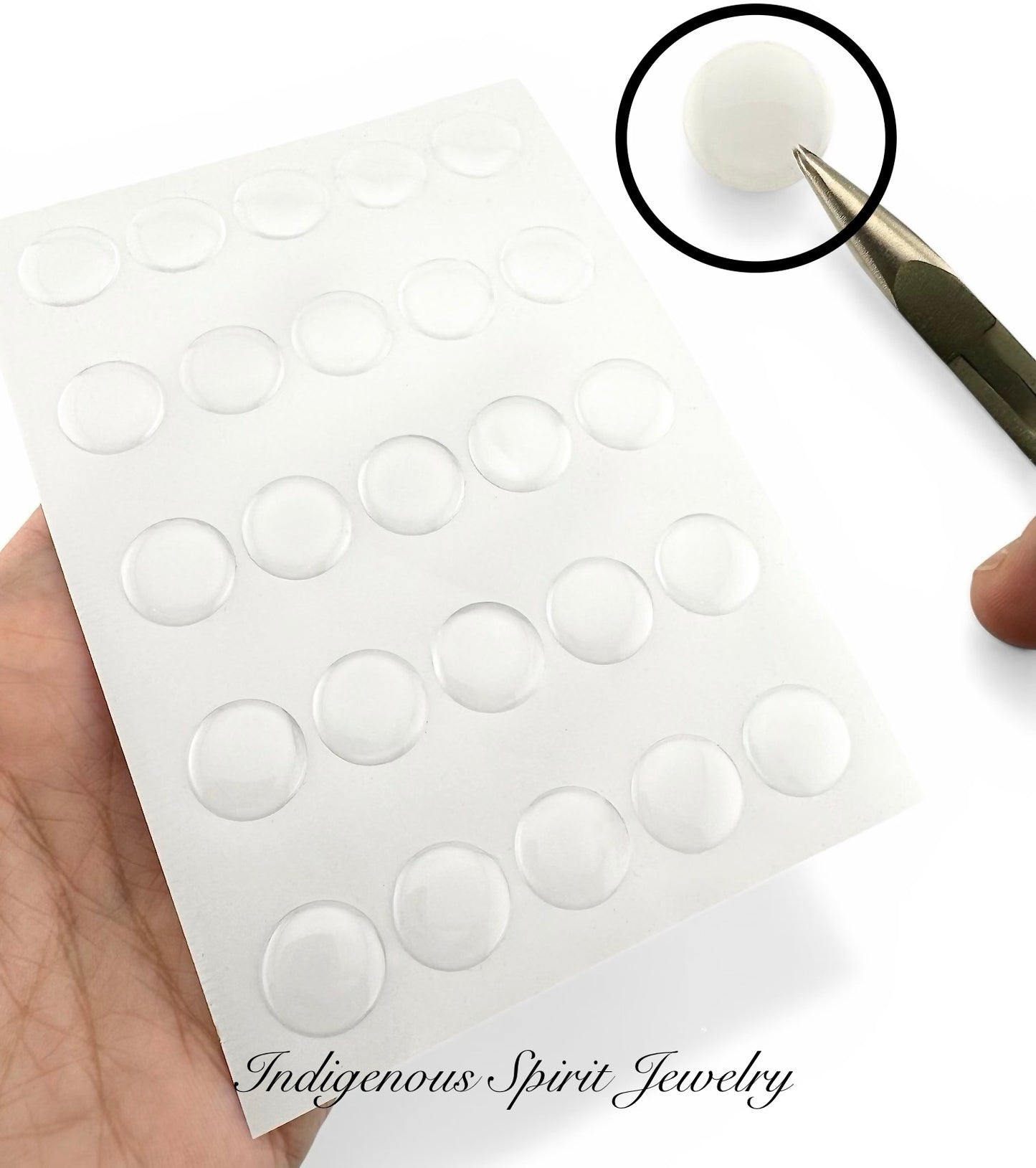16mm, 18mm, 20mm & 25mm - 3D Clear Domed Epoxy Adhesive Stickers (Circle)