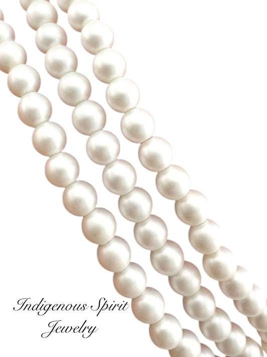 4mm White - Matte Pearl Bead