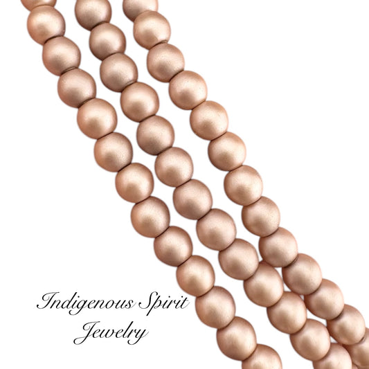 4mm Mauve - Matte Pearl Bead