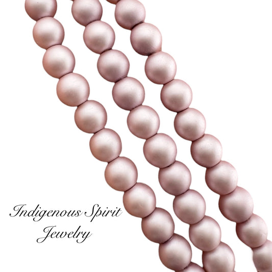 4mm Pink - Matte Pearl Bead