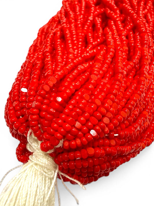 Opaque Red Coral - Sheen 2 Cut Charlotte Cut Beads (11/0)