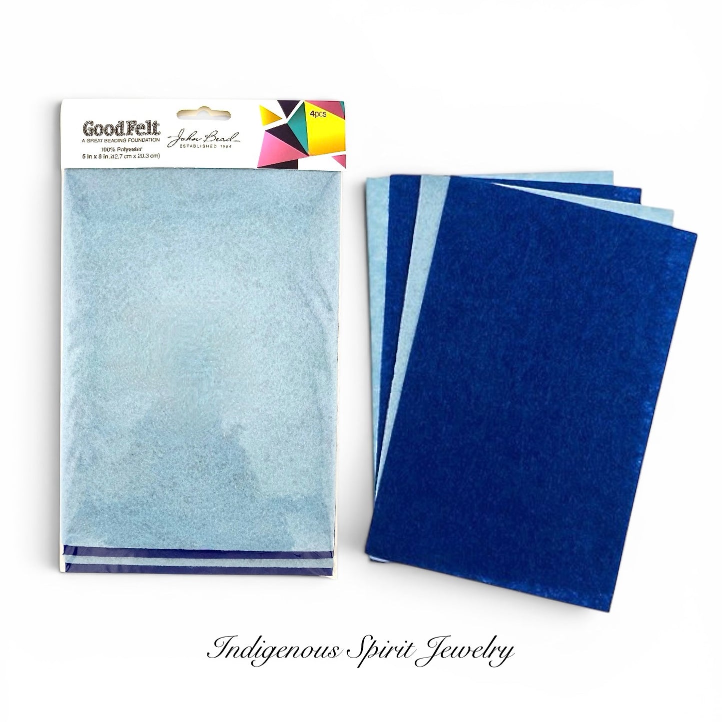 4 Pack - John Bead Stiff Beading Felt (Different colours available)