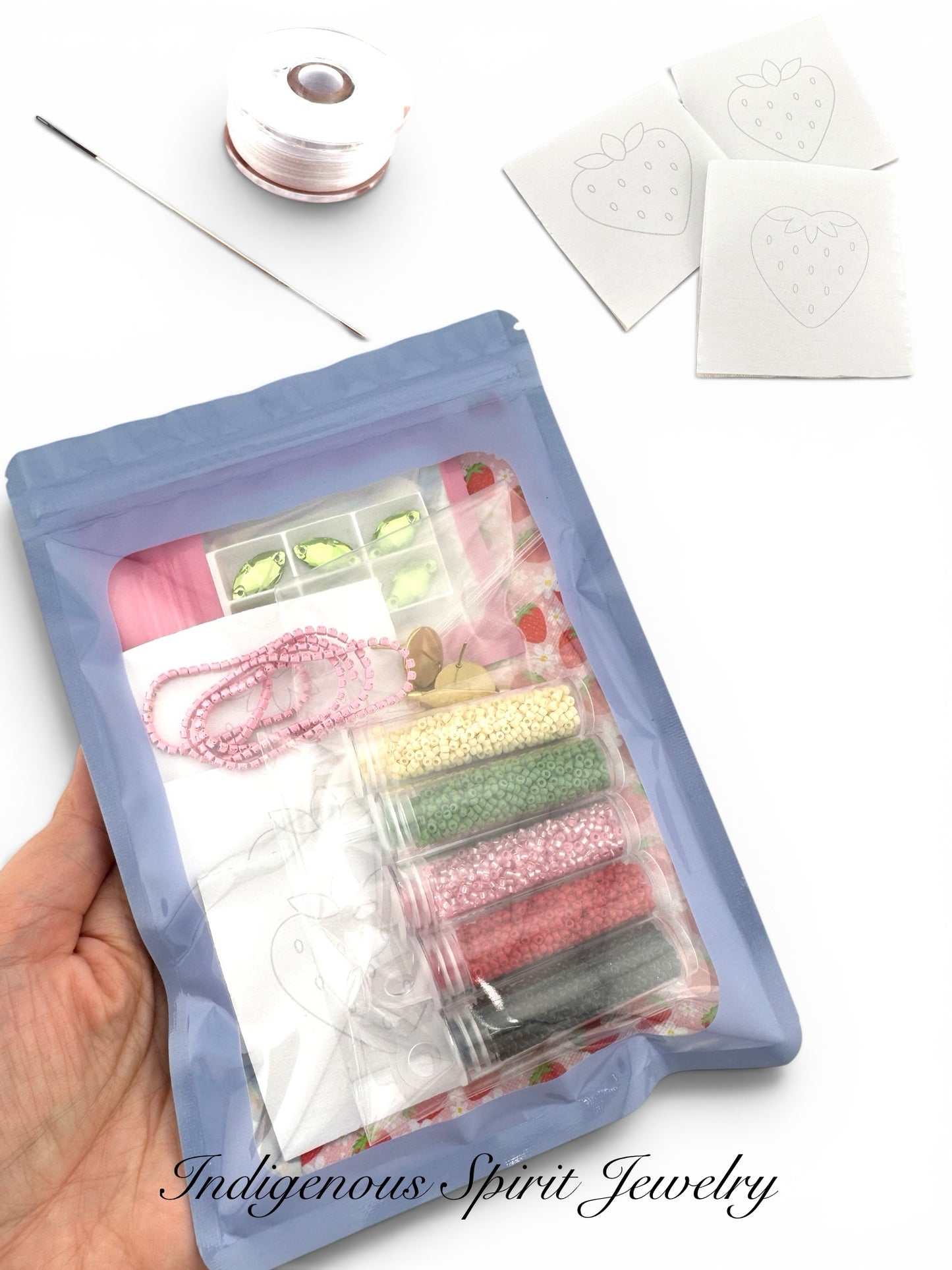 Strawberry Beading Kit (Earrings & Pin)