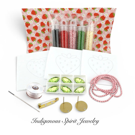 Strawberry Beading Kit (Earrings & Pin)