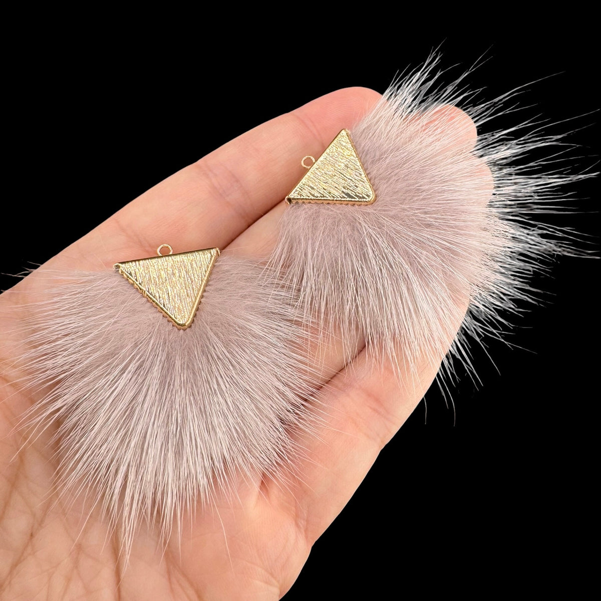 Gold Base - Mini Mink Fur Connectors