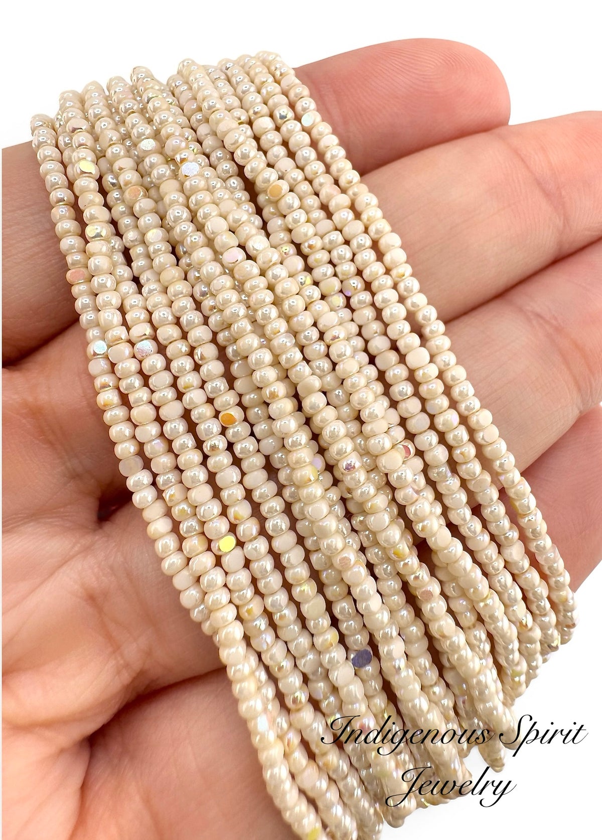 Ivory AB - Sheen 2 Cut Charlotte Cut Beads (11/0)