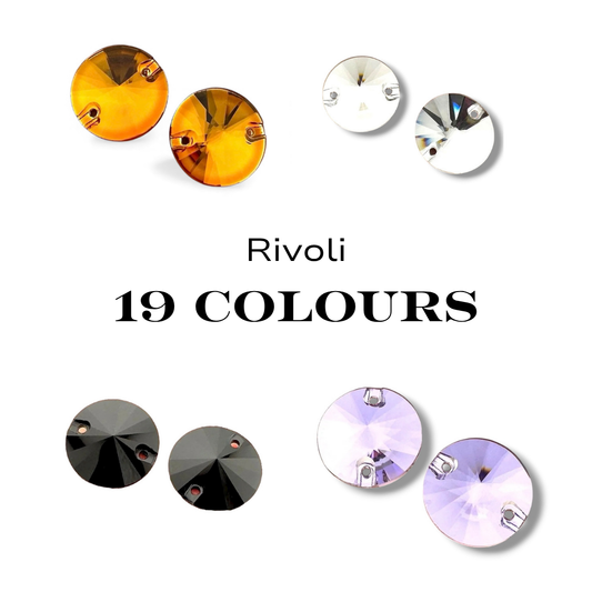 COLLECTION - 16mm Rivoli K9 Crystal Sew-on Cabochons