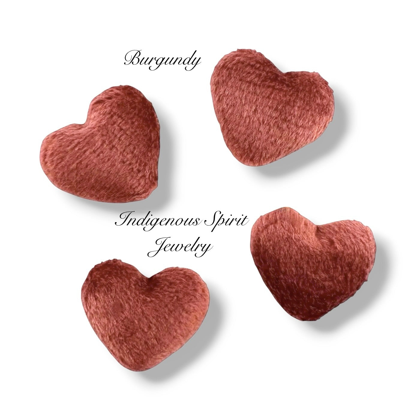 Fuzzy Velvet Heart Flat Back Cabochons