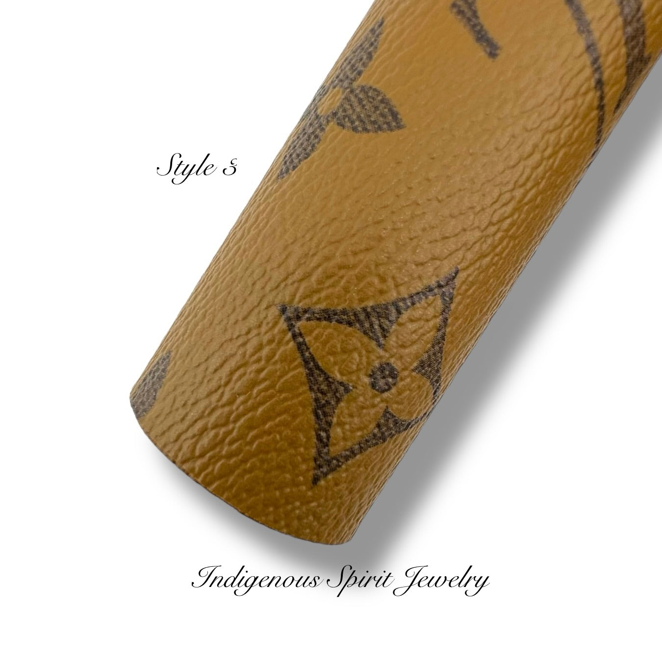 Style 1 - Fancy Letter Faux Leather Backing