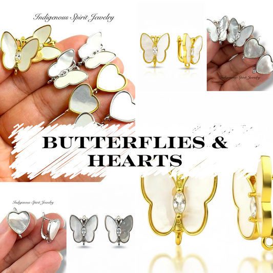 18k Gold Plated - Butterflies & Hearts Collection