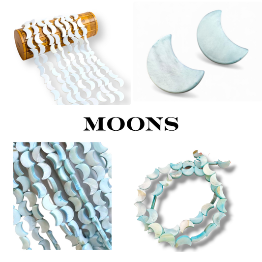 Mother Of Pearl Shell Moons (8mm x 11mm)